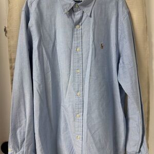 Polo Ralph Lauren Men’s Classic Oxford Shirt, Size XL, Solid Light Blue